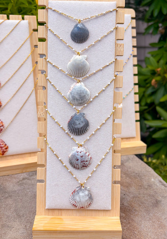 Denim Daydream Shell Necklace